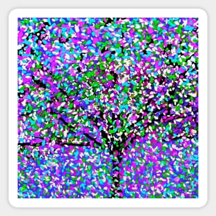 Tree Abstract Purple,Pink,Blue,White Oil Painting Sticker